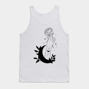 Occult Moon Rose Witchcraft Tank Top